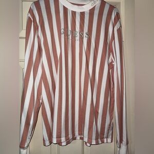 Guess Pink and White Casual Top